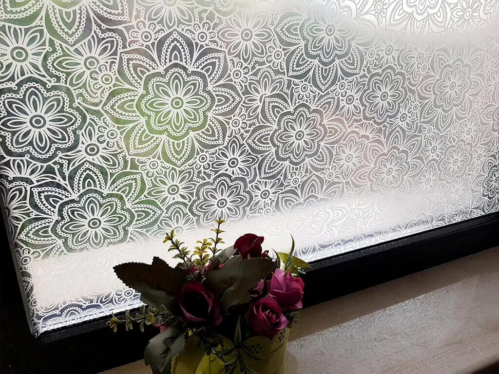 Folie geam electrostatică Candice, d-c-fix, imprimeu floral, translucid, 45 x 150 cm