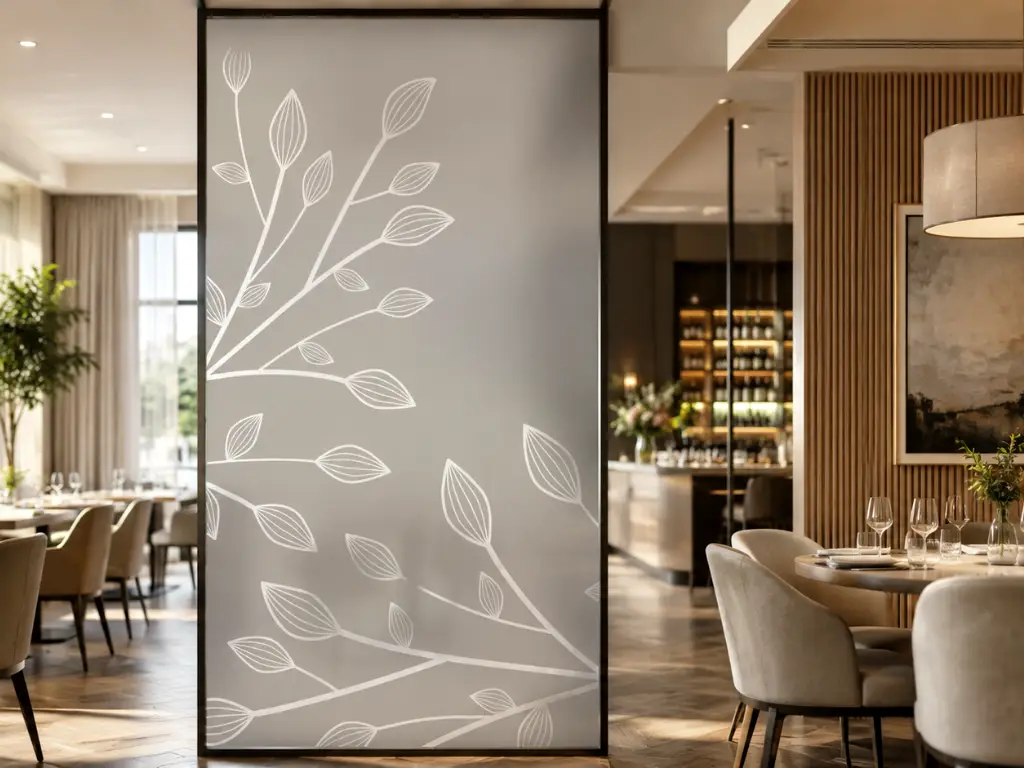 Folie sablare cu model crengi stilizate, Folina, pentru uşi din sticlă, rolă de 100x210 cm