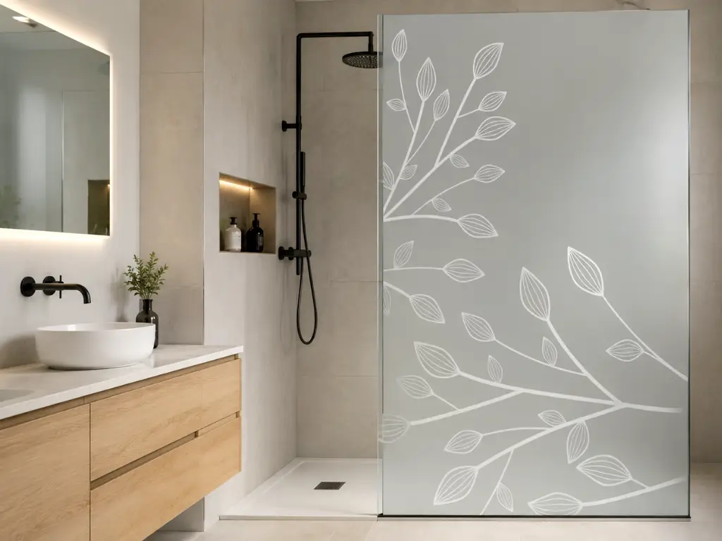 Folie sablare cu model crengi stilizate, Folina, pentru uşi din sticlă, rolă de 100x210 cm