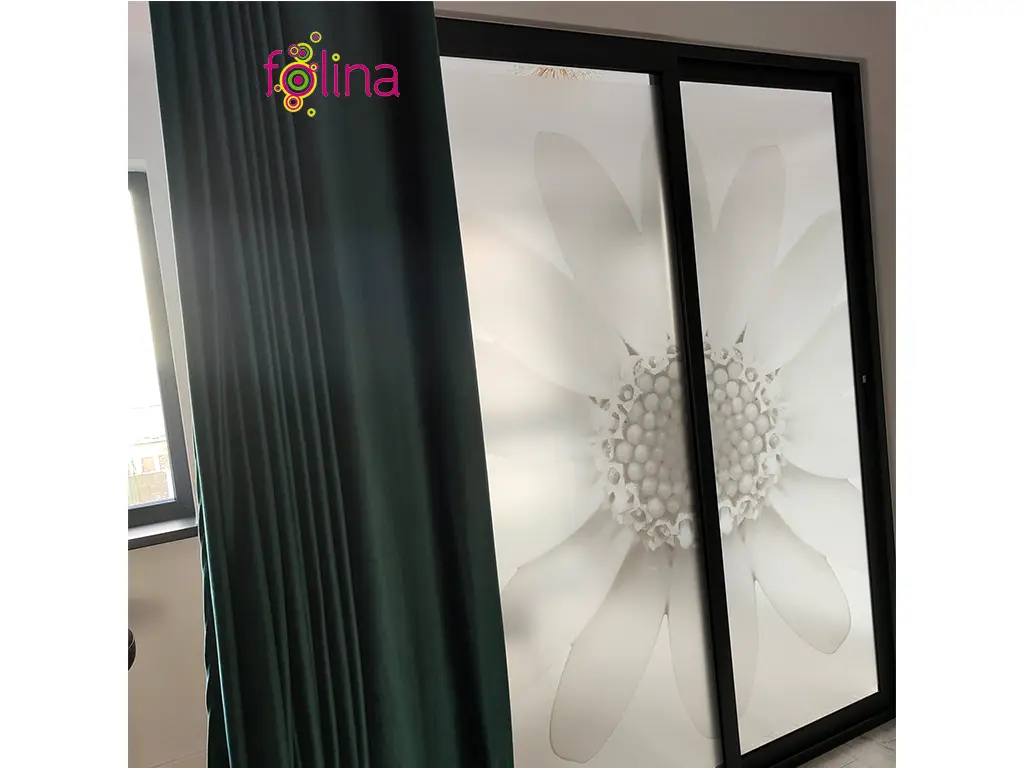 Set 2 role Folie sablare decorativă Margareta, Folina, pentru uşi din sticlă, role de 100x210 cm