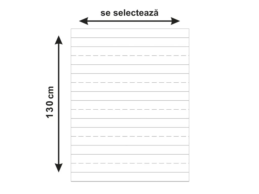 Folie tablă şcolară cu liniatură tip 2, whiteboard autocolant, 130 cm lăţime