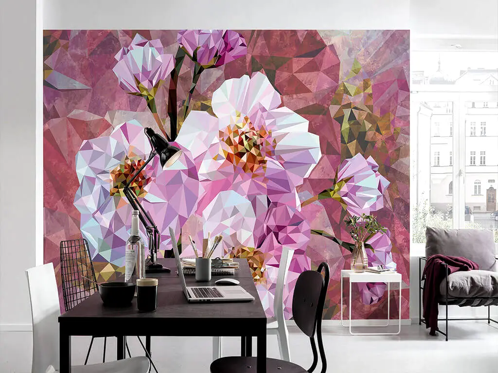 Fototapet floral Blooming Gems, Komar, culoare roz, dimensiune fototapet 368x248 cm