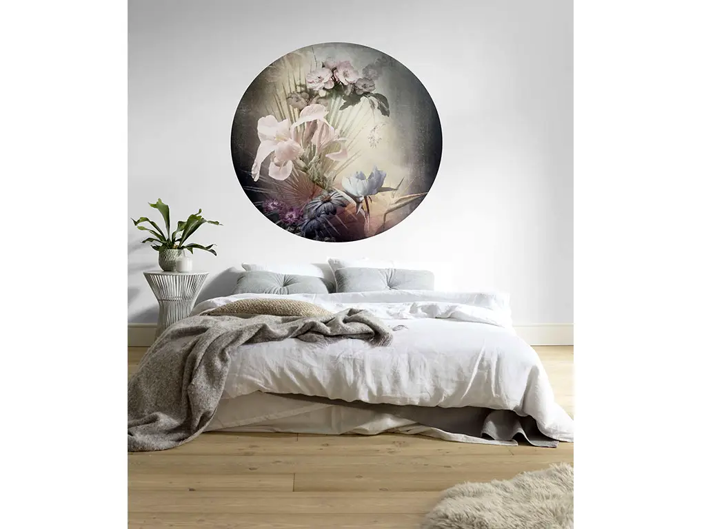 Fototapet rotund Flemish flowers, Komar, aranjament floral, autoadeziv, 125 cm diametru