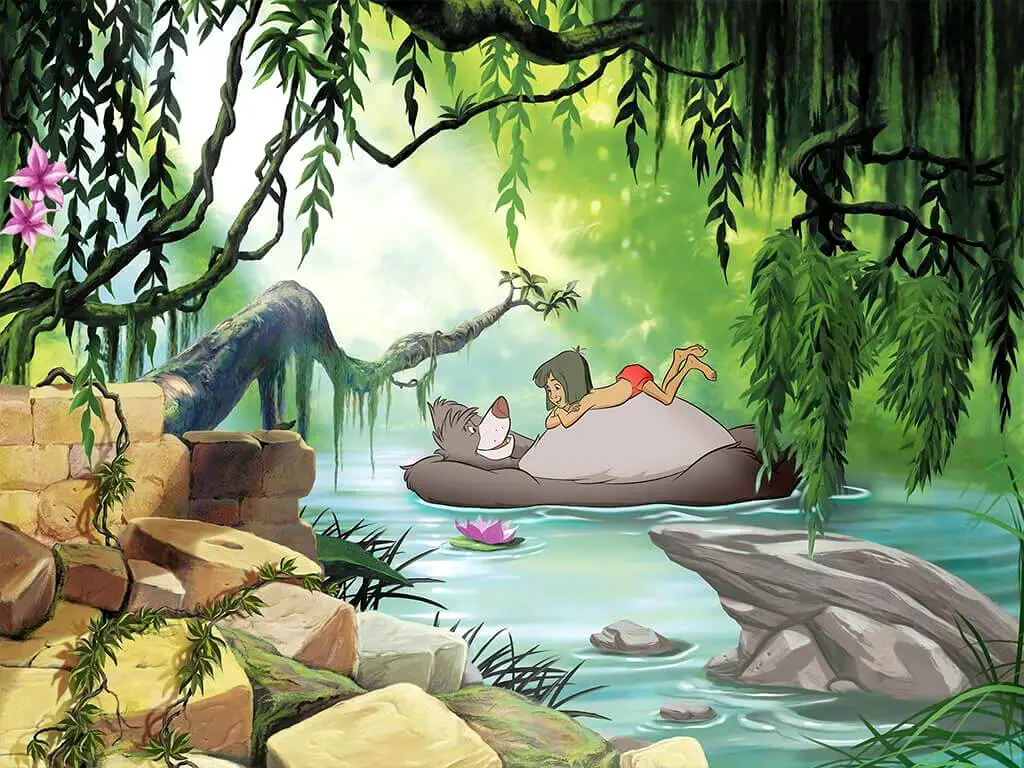 Fototapet Cartea Junglei, Komar, Swimming with Baloo, 368x254 cm