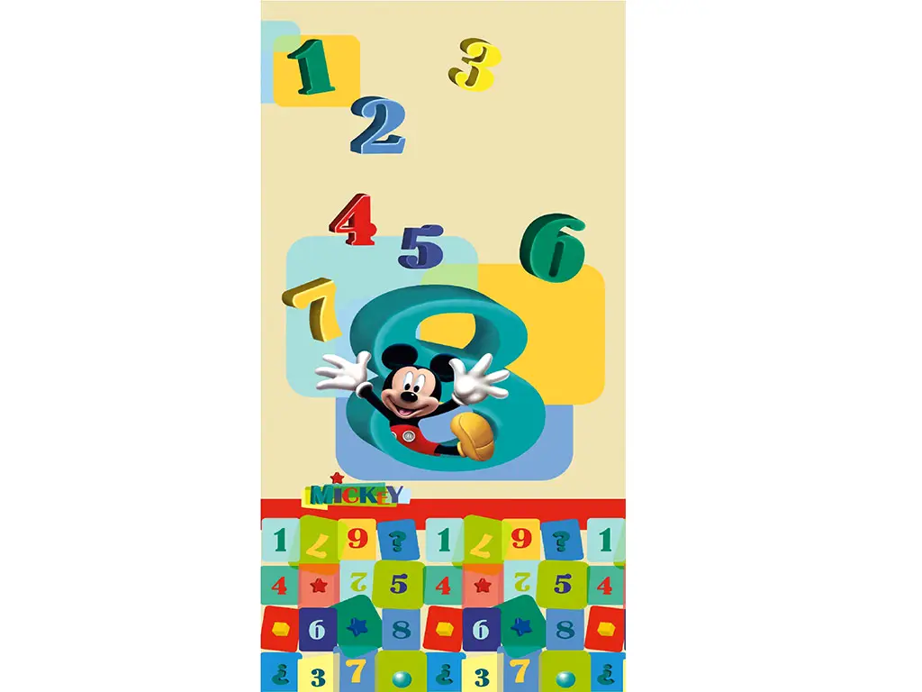 Fototapet copii Învăţăm numerele cu Mickey, AGDesign, multicolor, 90x202 cm