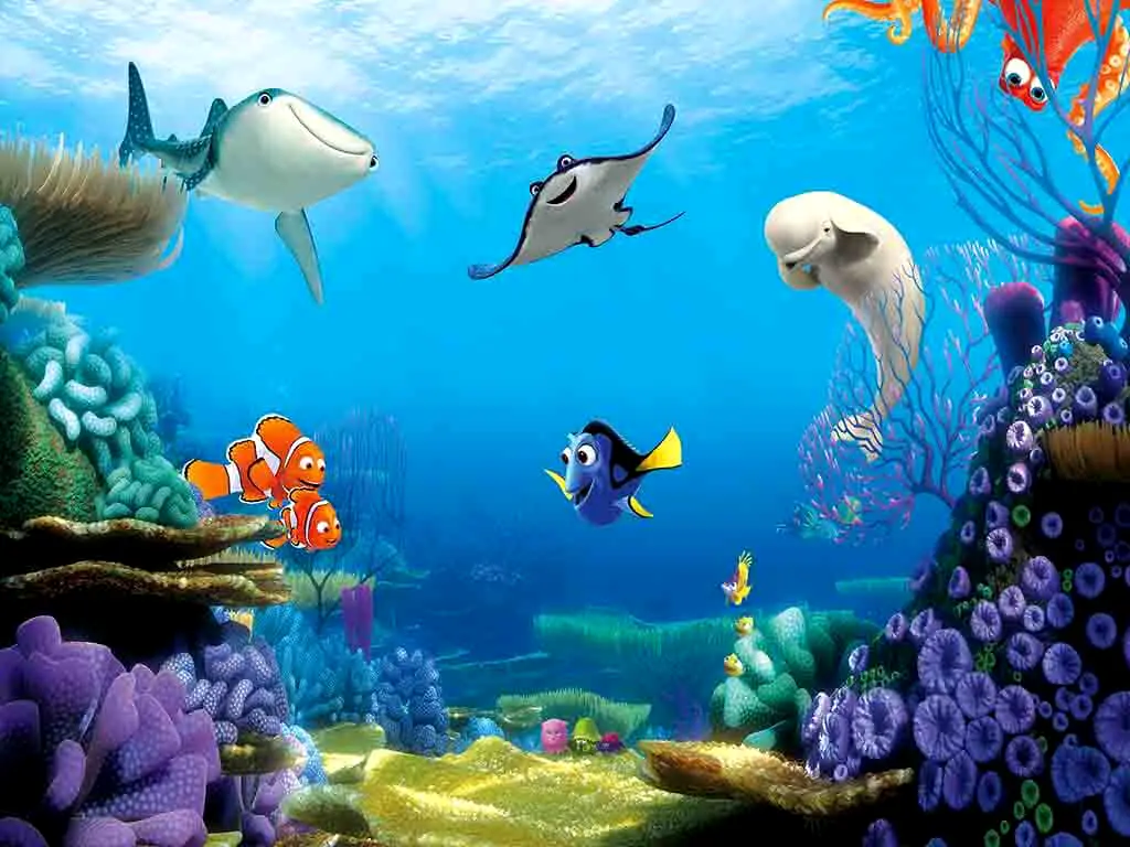 Fototapet peisaj subacvatic Finding Dory, Komar, albastru - 368x254 cm