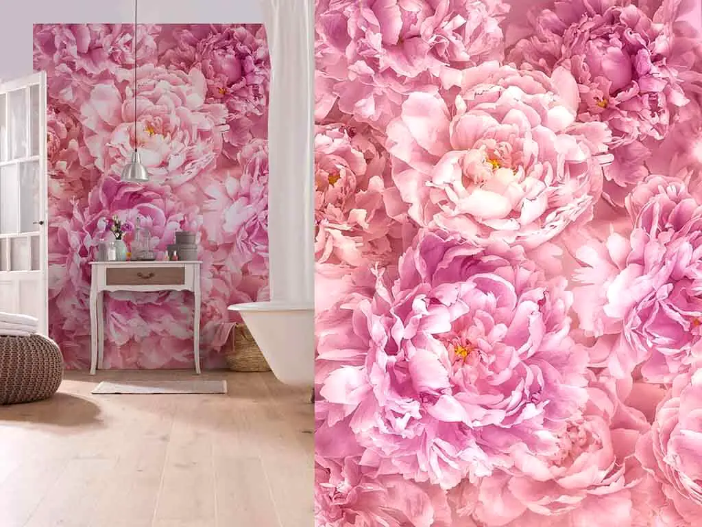 Fototapet floral Soave, Komar, imprimeu roz, 184x248 cm