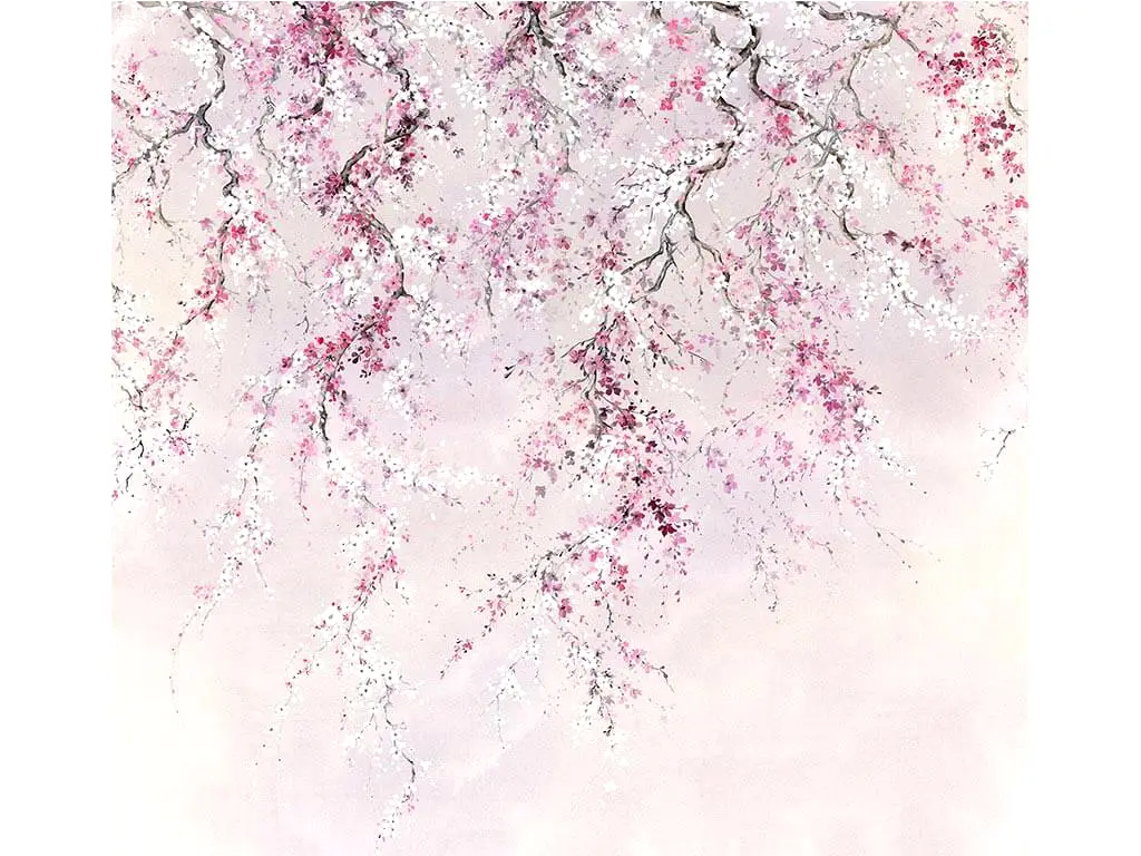 Fototapet floral roz Cherry Blossom, Komar, print digital, 300x280 cm