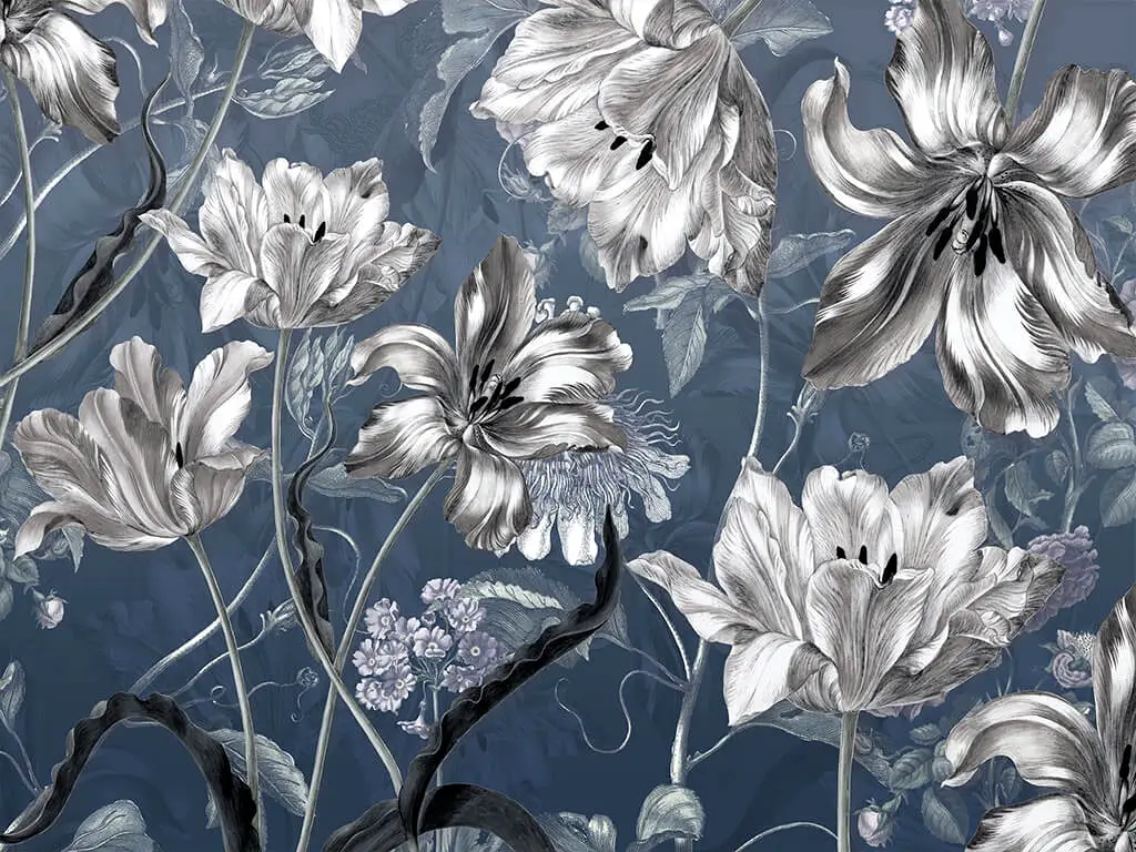 Fototapet floral Merian Blue, Komar, 350x250 cm