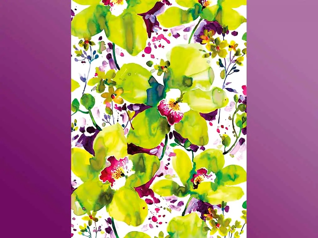 Fototapet floral Viva, Komar, imprimeu orhidee, multicolor