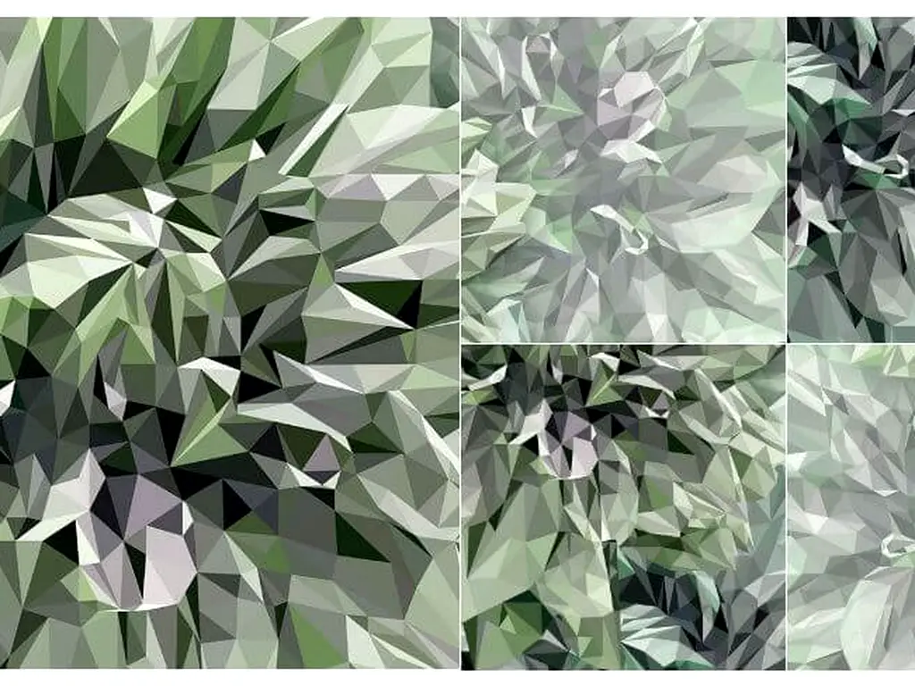Fototapet floral verde Emerald Flowers, Komar, print digital, 300x280 cm