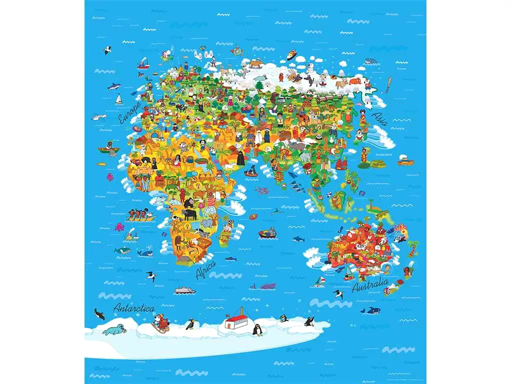 Fototapet Harta lumii pentru copii