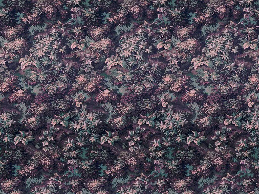 Fototapet floral Botanique Aubergine, Komar, mov, 300x280 cm
