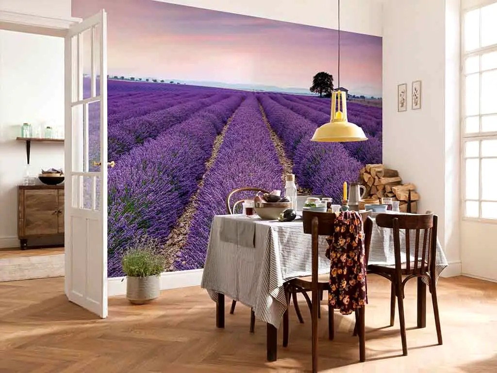 Fototapet floral Provence, Komar, peisaj câmp de lavandă, 400x260 cm