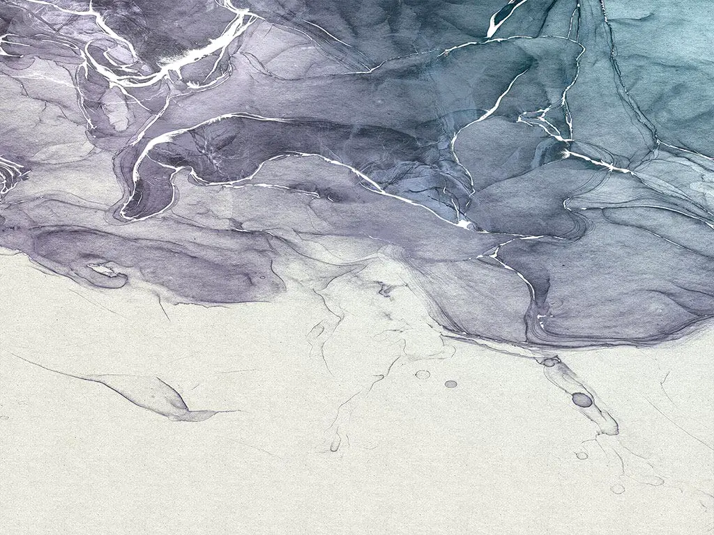 Fototapet marmură Ink Blue Fluid, Komar, model abstract, 300x280 cm