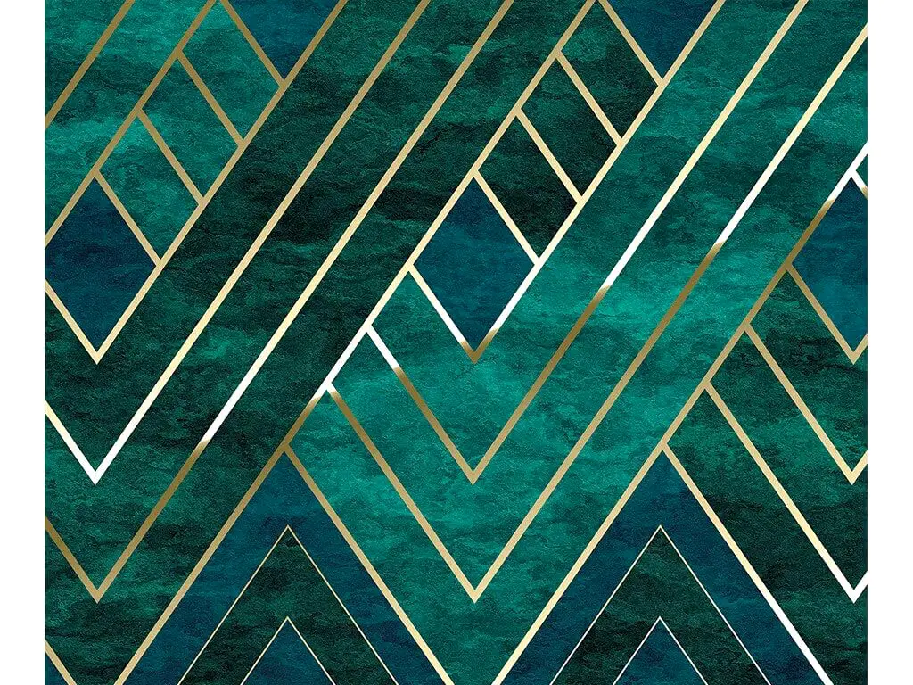 Fototapet Artdeco, Komar, model geometric verde, pe suport vlies, 300x250 cm