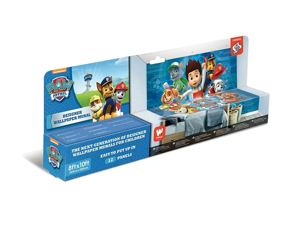 Fototapet Patrula căţeluşilor Paw Patrol, Walltastic, decorațiune pentru copii, dimensiune fototapet 304x244 cm