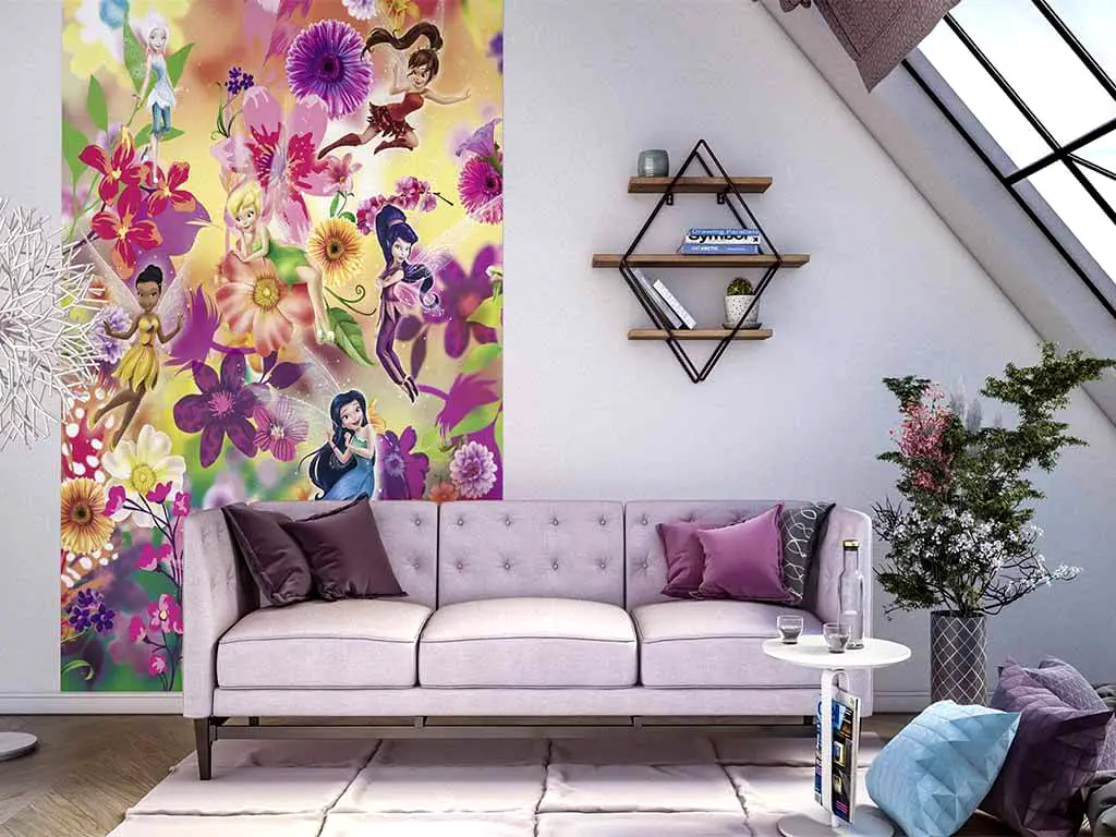 Fototapet cameră fete, Clopoţica Fairies Flowers, Komar, multicolor, 200x250 cm