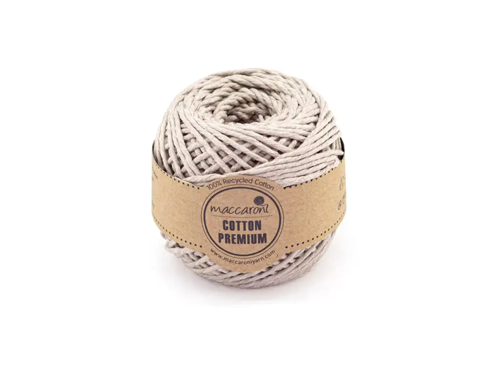 Sfoară bumbac natur, Maccaroni Cotton Premium, fir de 2mm grosime, 100gr