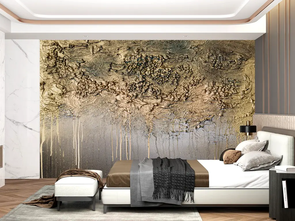 Fototapet abstract Golden Forest, pentru living şi dormitor, 400x260cm