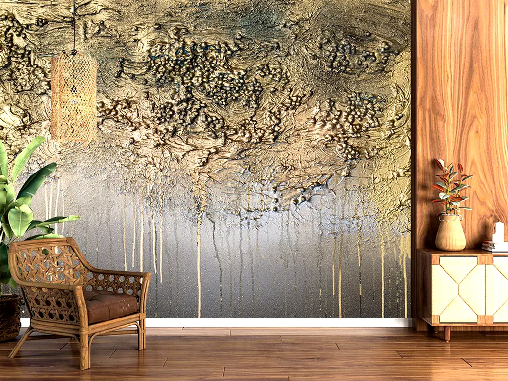 Fototapet abstract Golden Forest, pentru living şi dormitor, 400x260cm