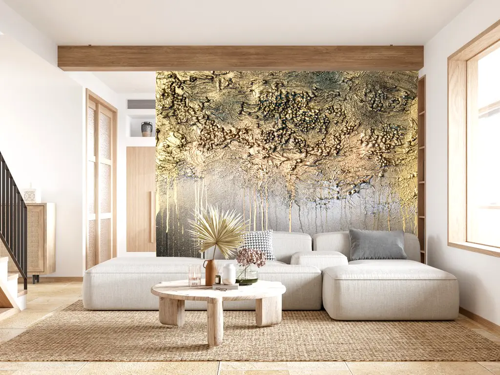 Fototapet abstract Golden Forest, pentru living şi dormitor, 400x260cm