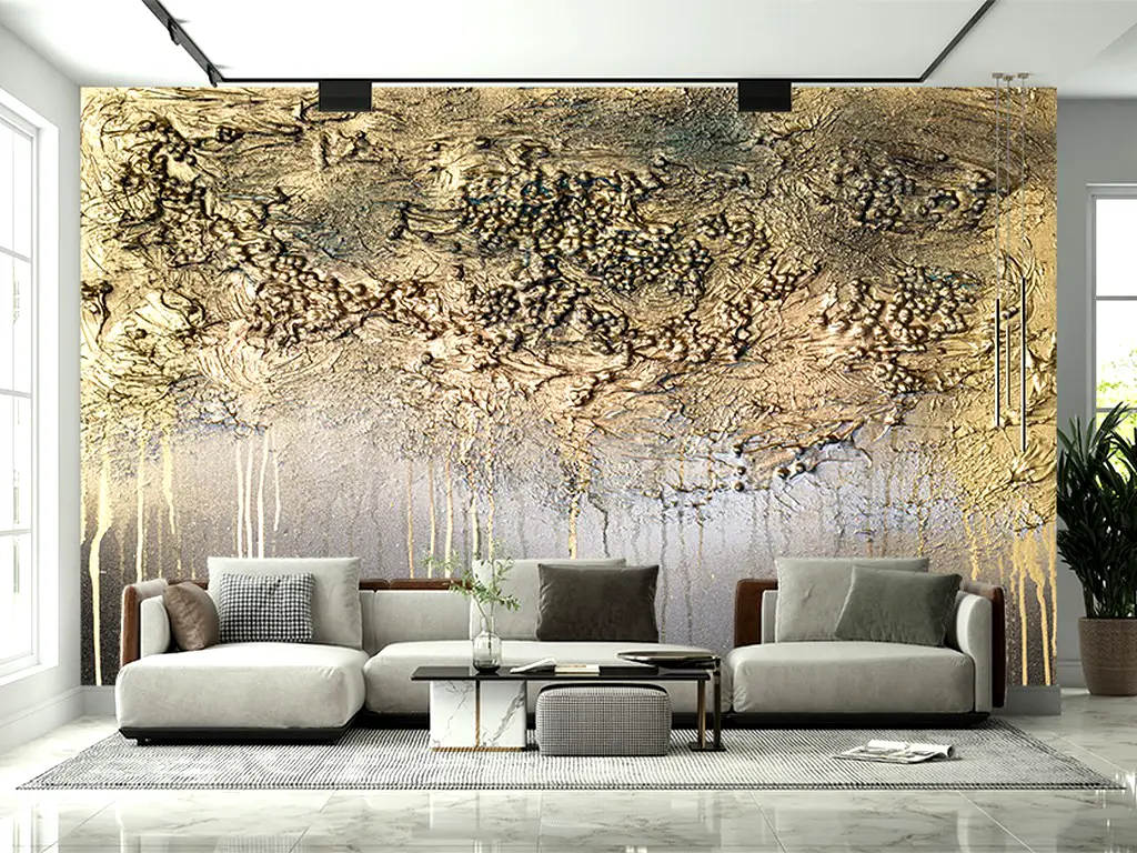 Fototapet abstract Golden Forest, pentru living şi dormitor, 400x260cm