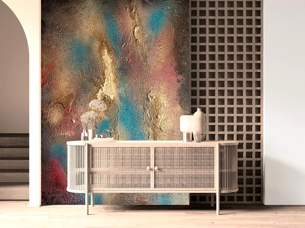Fototapet imitaţie decorativă colorată Happiness, decor perete living, dormitor, hol, spaţii comerciale, 184x254 cm