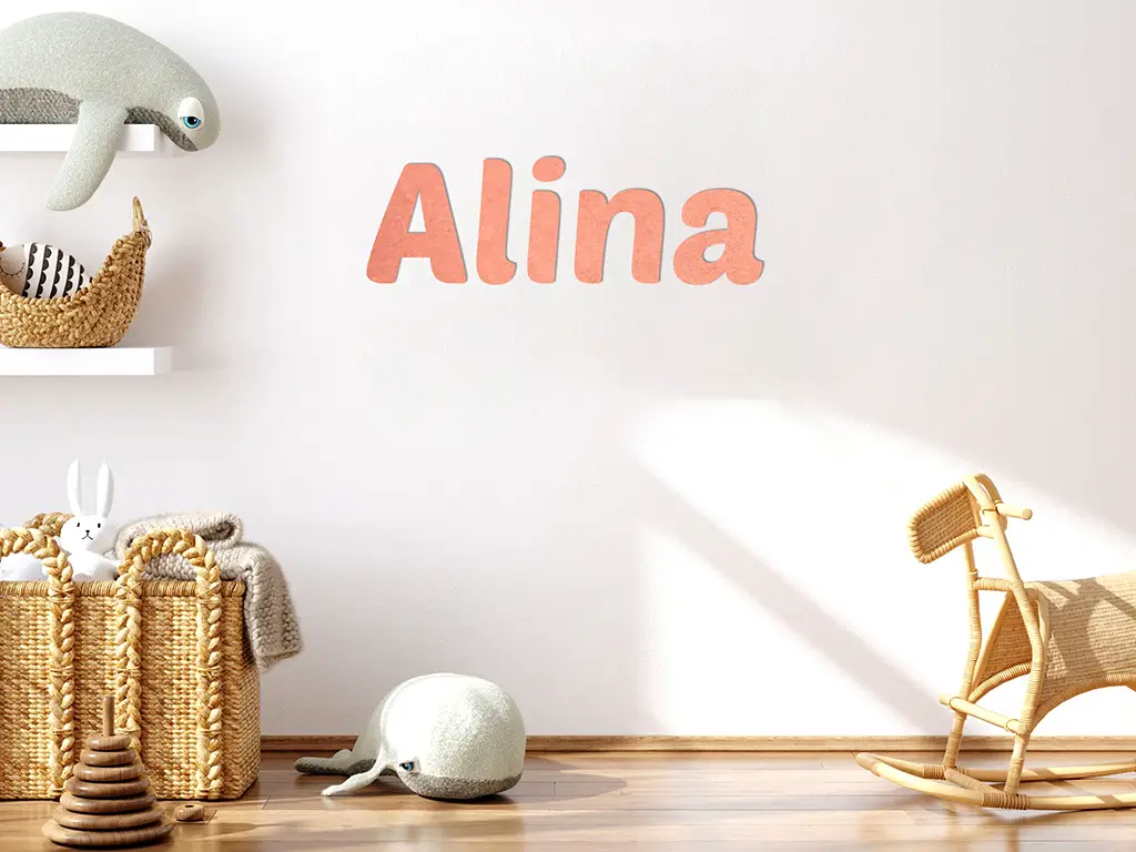 Litere sau cifre personalizate din fetru (până la 4 litere/cifre), pâslă colorată, 13 culori disponibile, grosime de 3 mm