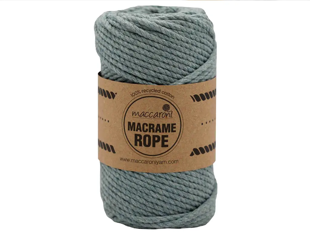 Macrame Rope, fire răsucite de 4 mm, gri