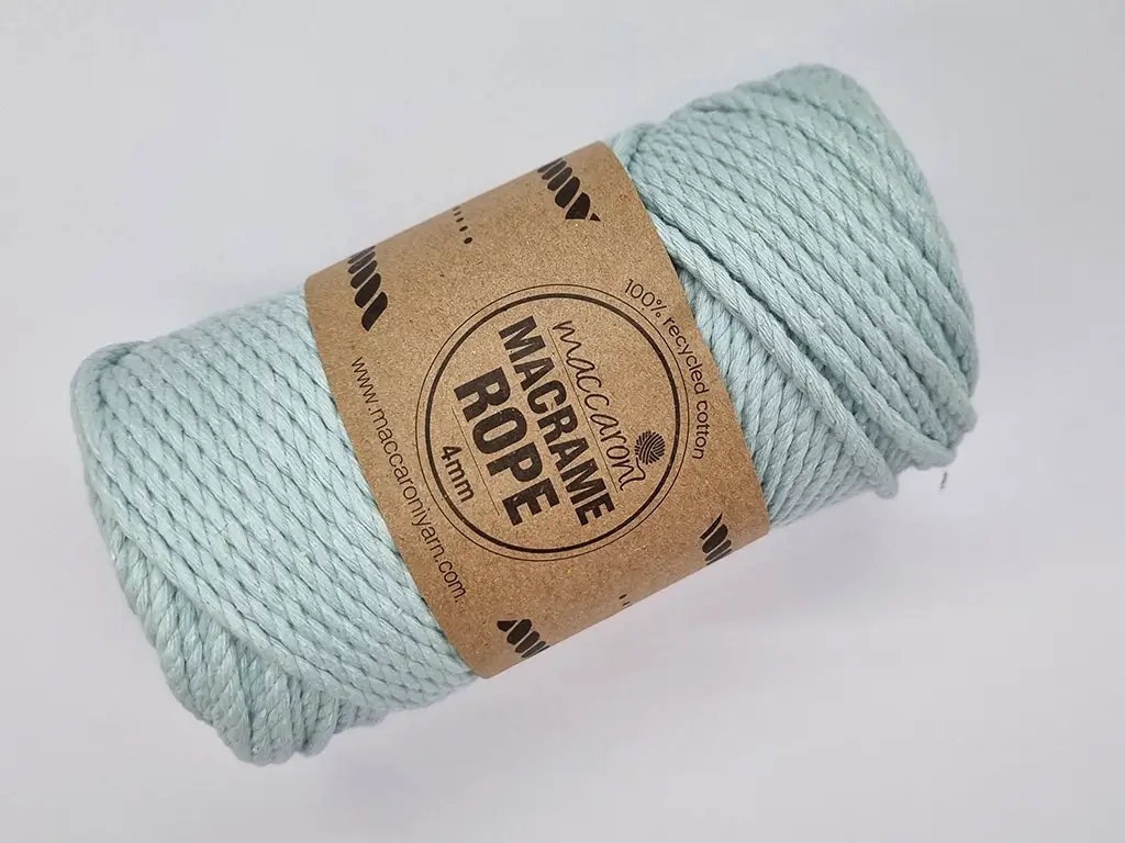 Macrame Rope, fire răsucite de 4 mm, vernil