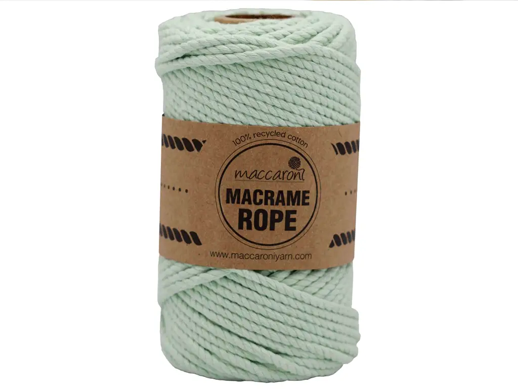 Macrame Rope, fire răsucite de 4 mm, vernil