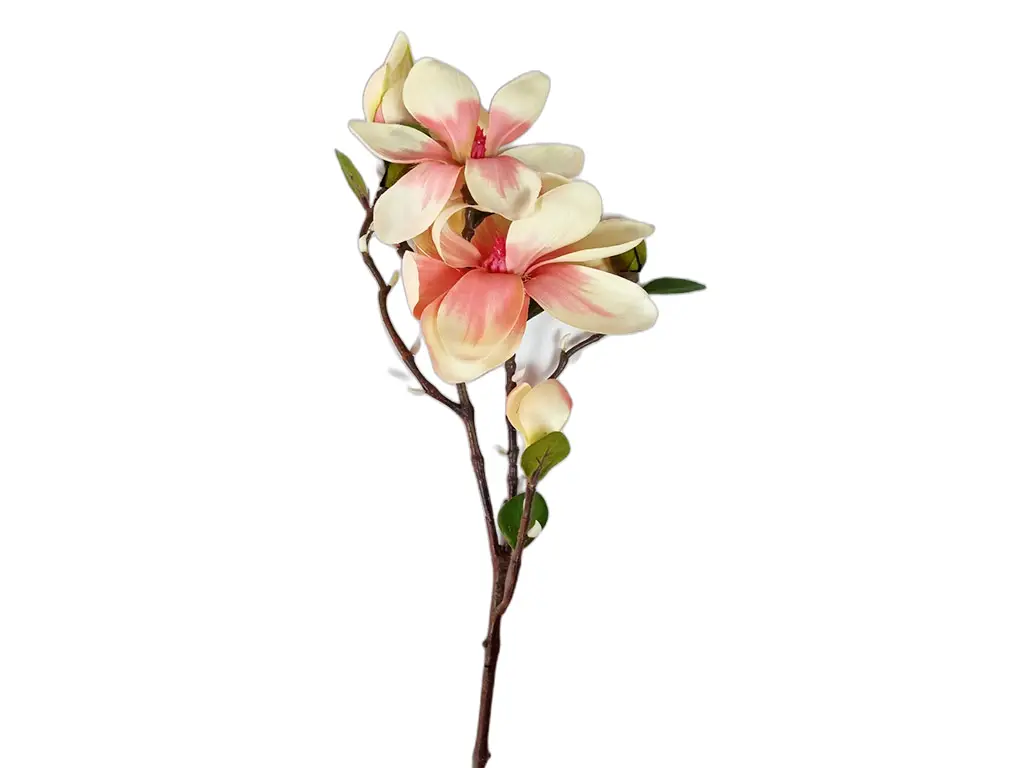 Magnolie artificială crem-roz, 80 cm înălţime