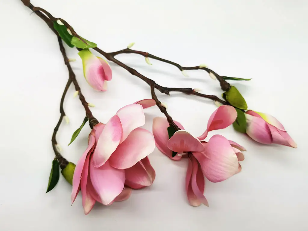 Magnolie artificială roz, 80 cm înălţime