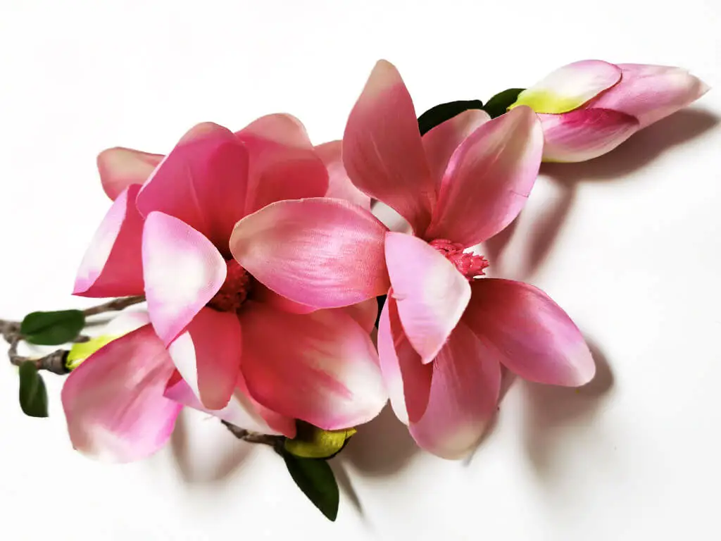Magnolie artificială roz, 80 cm înălţime