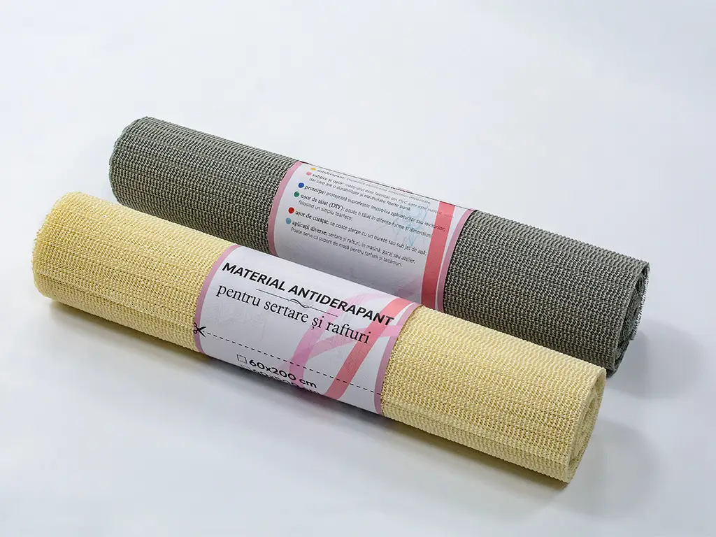 Material antiderapant crem, Folina 8600, pentru sertare si rafturi, rolă de 60 cm x 5 metri
