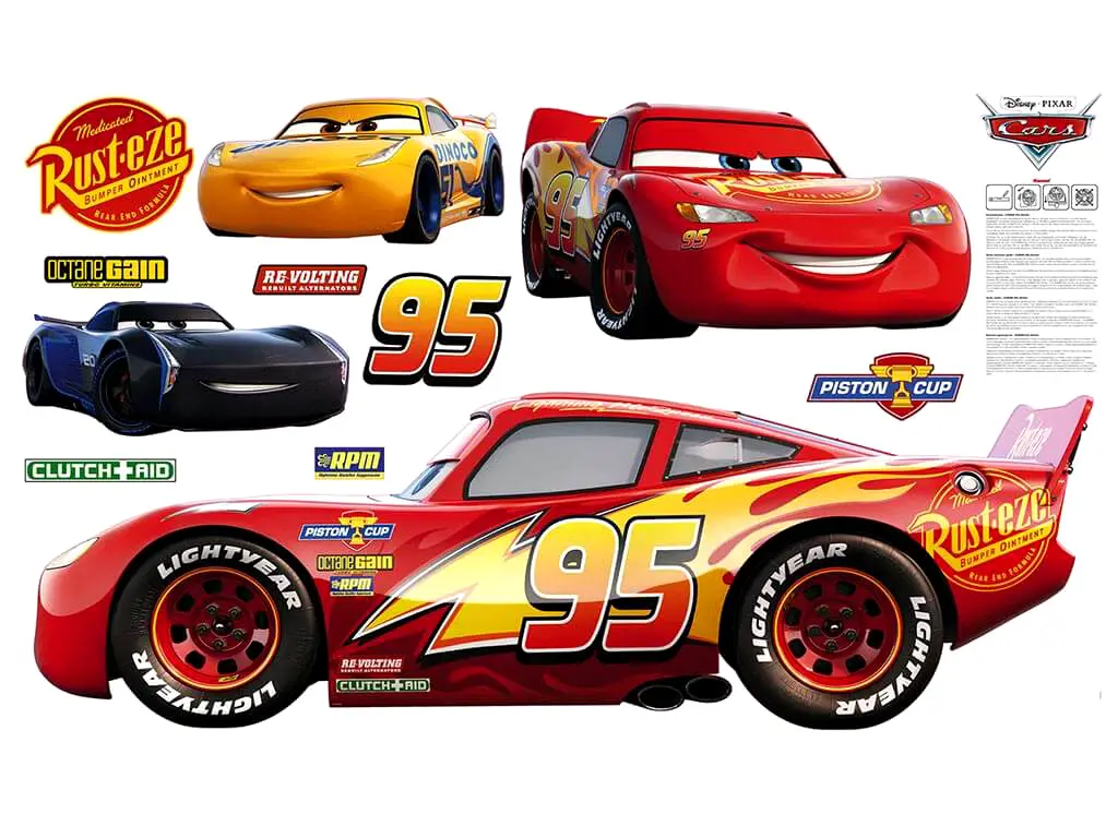 Mega Sticker Disney Cars, Komar, set cu 11 stickere