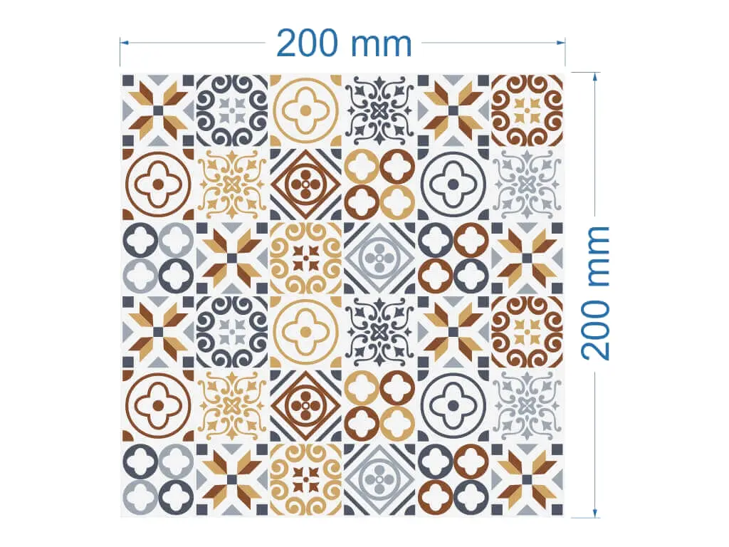 Sticker faianţă Roca, Folina, decorațiune cu nuanțe de bej, sticker set 30 bucăţi