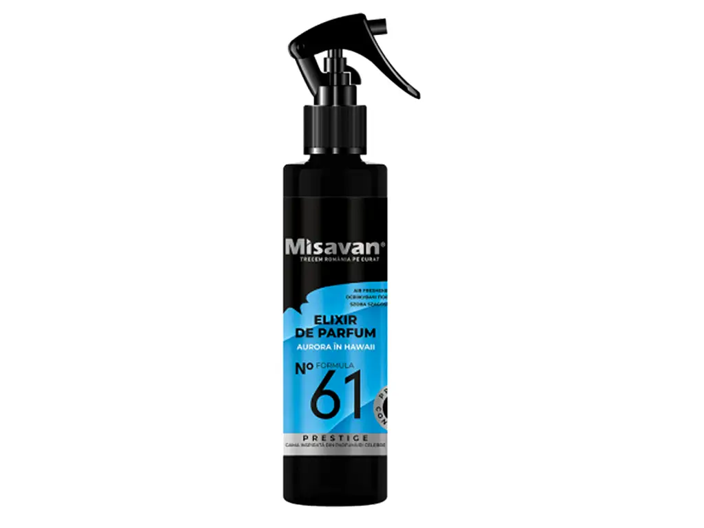 Odorizant pentru baie Misavan, Elixir de parfum nr. 61, Aurora în Hawai, pulverizator de 200 ml