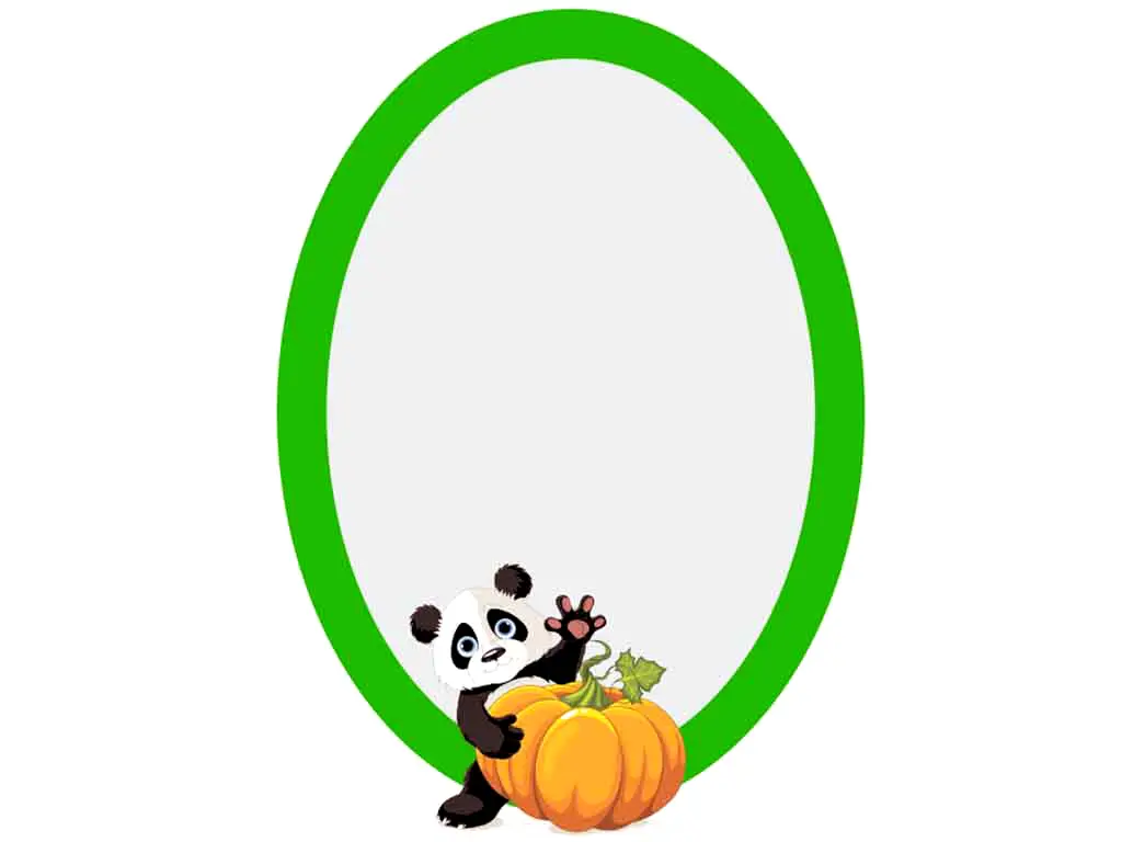 Oglindă decorativă Urs Panda, Folina, oglindă acrilică, ovală, 50 cm