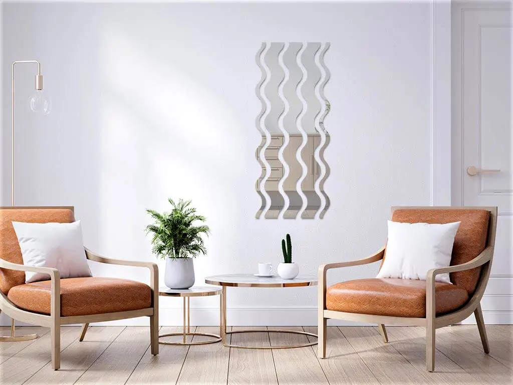 Oglindă decorativă Waves, Folina, culoare gri, dimensiune oglindă 38*90 cm