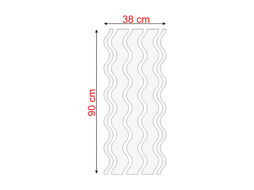 Oglindă decorativă Waves, Folina, culoare gri, dimensiune oglindă 38*90 cm