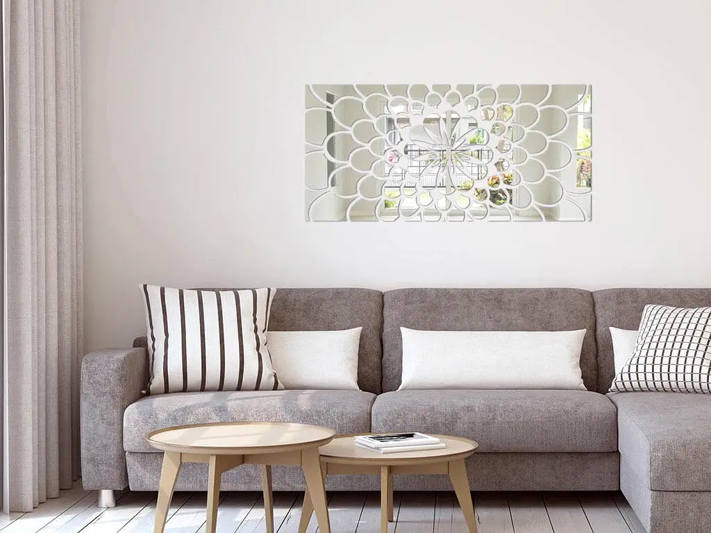 Oglindă decorativă argintie Carla, 100x50 cm