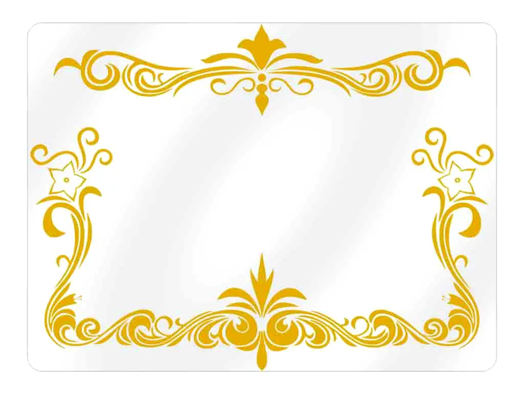 Oglindă decorativă Baroc auriu, Folina, oglindă acrilică, dreptunghiulară