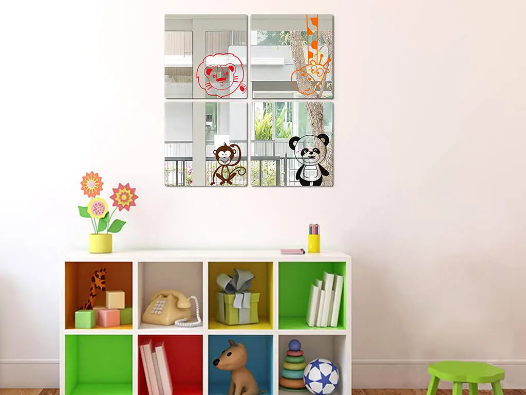 Oglindă decorativă Animale, Folina, pentru cameră copii Animale