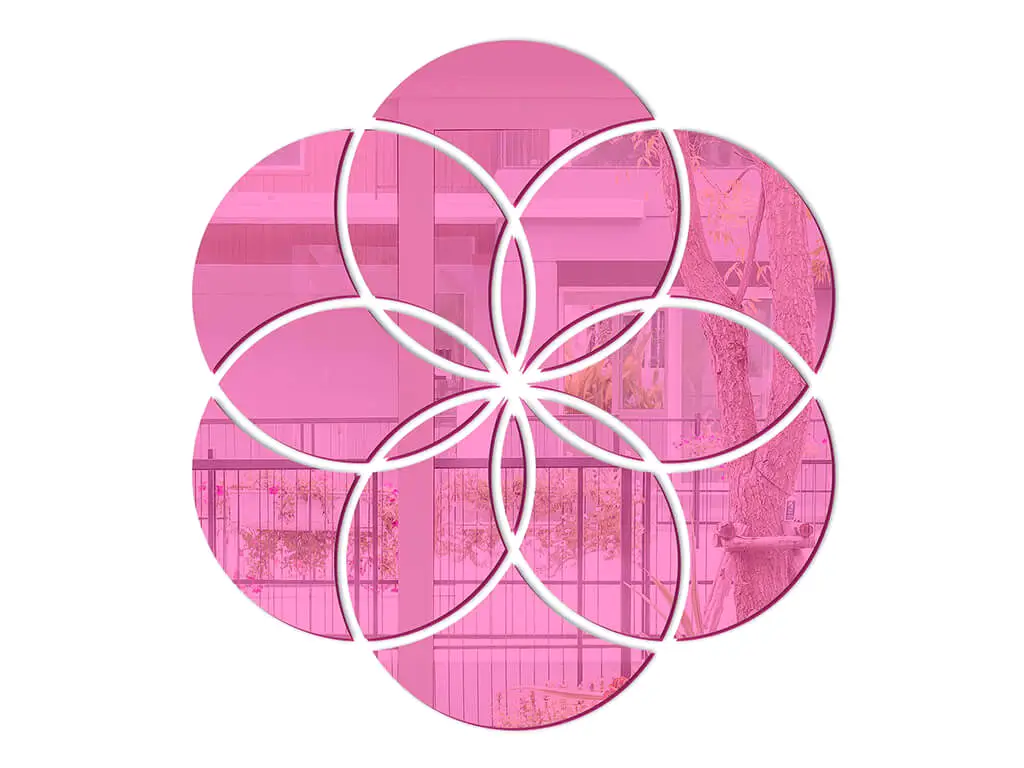 Oglindă decorativă roz Edina