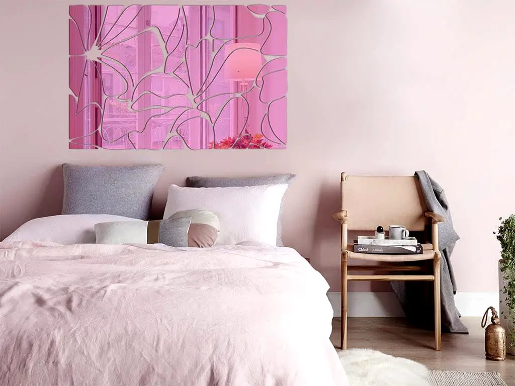 Oglindă decorativă Zora, Folina, culoare roz, dimensiune oglindă 120x80 cm