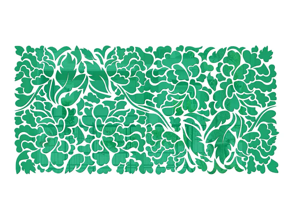 Oglindă decorativă Flower Blossom, Folina, decoraţiune perete, verde, 200x93 cm