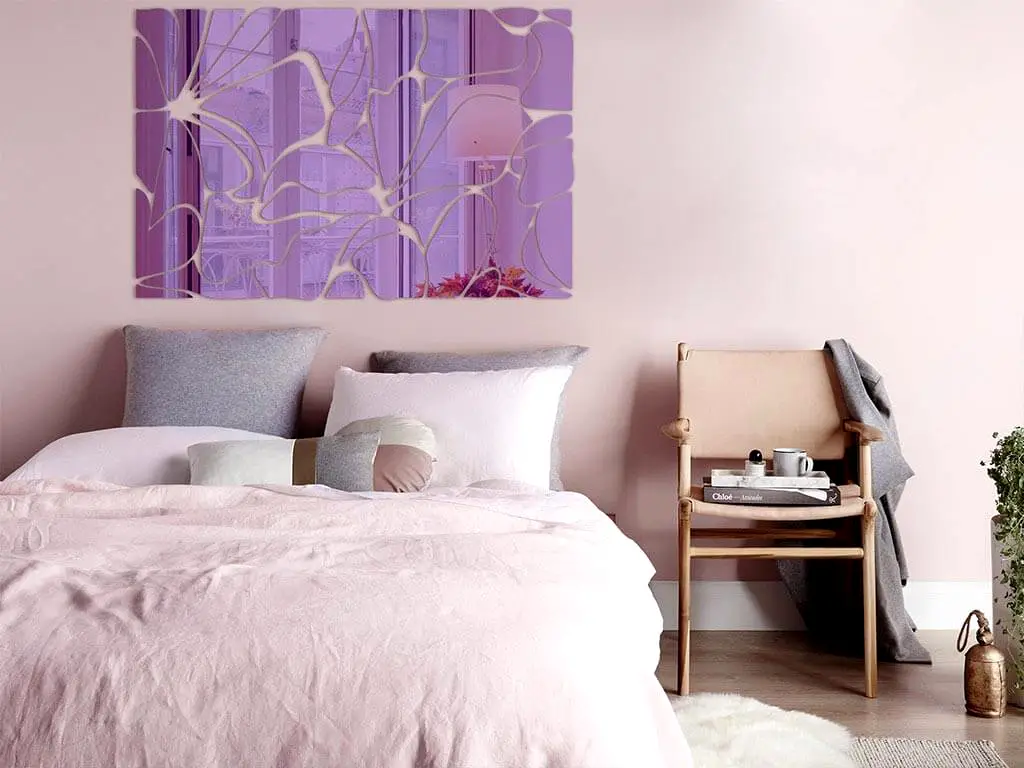 Oglindă decorativă Zora, Folina, culoare mov, dimensiune oglindă 120x80 cm