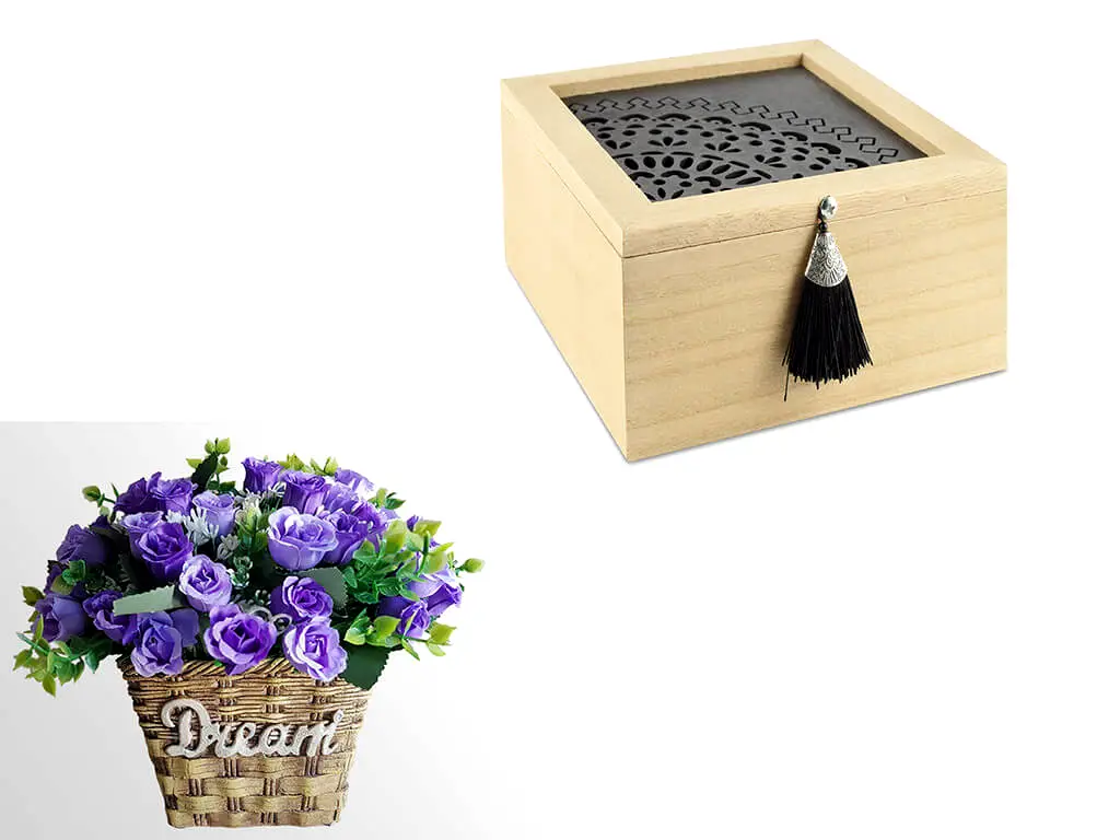 Pachet cutie decorativă şi aranjament Dream